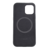 FUNDA IPHONE 12/PRO (SILICONA+IMAN) - NEGRO