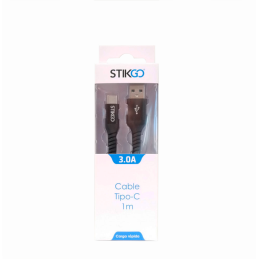 CABLE TIPO-C (3A) - NEGRO (1m)