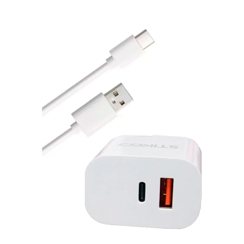 Cargador Casa y Viaje USB+Tipo-C + Tipo-C