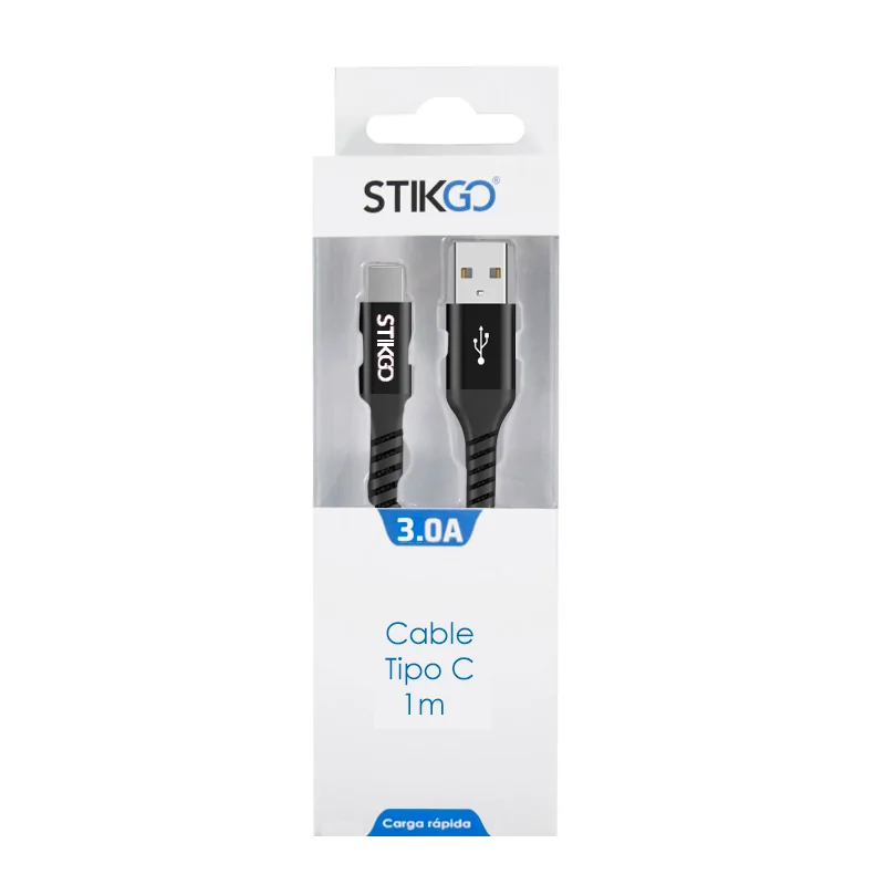 CABLE TIPO-C (3A) - NEGRO (1m) CABLE TIPO-C (3A) - NEGRO (1m)